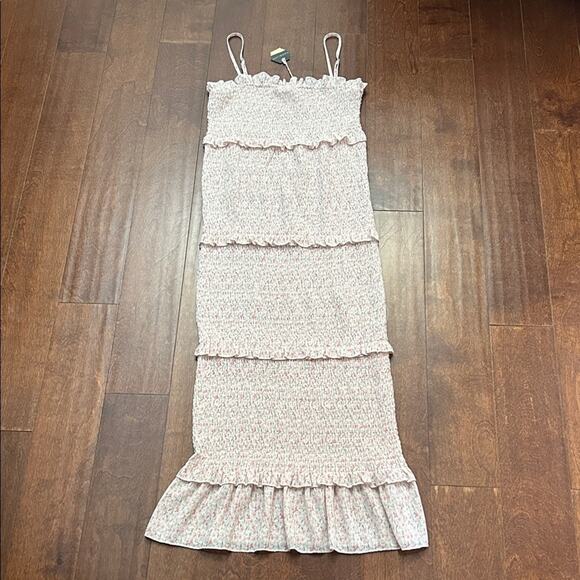 Mable Daphne Smocking Detailed Long Dress in Pink, Size Small, New With Tags - Picture 6 of 16